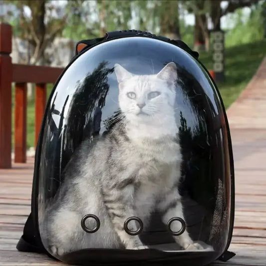 Sac à dos de transport pour animaux de compagnie Transparent Respirant Voyage pour animaux de compagnie Sac d'espace pour chat de voyage et petit chien - Soldes-ShopOnline