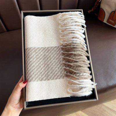 Luxury Winter Cashmere Scarf Women 2025 Design Warm Pashmina Blanket Poncho Scarves Female Shawl Wraps Thick Foulard Bufanda Soldes-ShopOnline