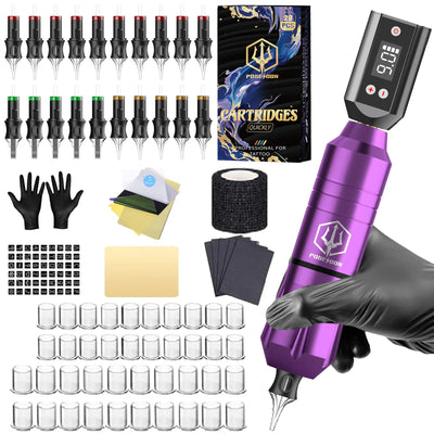 Tattoo Kit POSEIDON V5 Beautiful Tattoo Pen Kit For Permanent Makeup Tattoo Machine Kit Hot Tattoo Power Supply Tattoo Gun Kit Soldes-ShopOnline