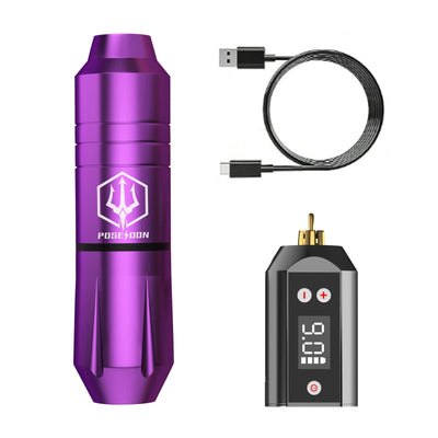 Tattoo Kit POSEIDON V5 Beautiful Tattoo Pen Kit For Permanent Makeup Tattoo Machine Kit Hot Tattoo Power Supply Tattoo Gun Kit Soldes-ShopOnline