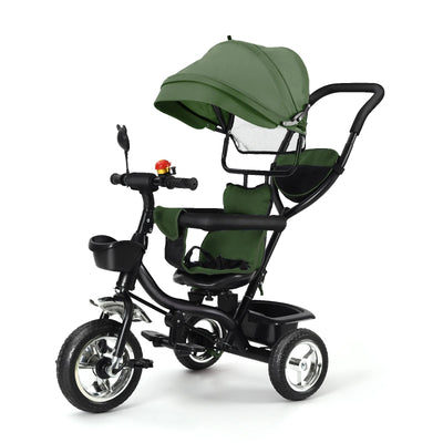 Tricycle Évolutif Enfant 9 Mois-6 Ans - Barre Poussée Siège Rotatif 360° Sécurisé Soldes-ShopOnline