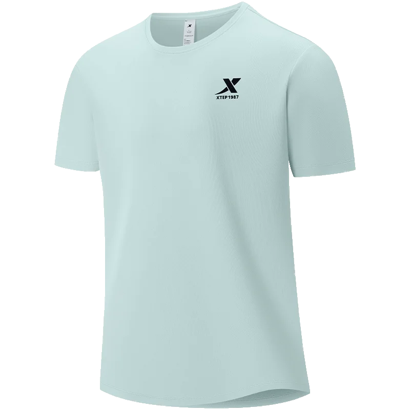 Xtep Short Sleeve Round-Neck T-Shirt For Men 2025 Spring Quick-Drying Sports Training Breathable Outdoor Cool Tops 875229010175 Soldes-ShopOnline