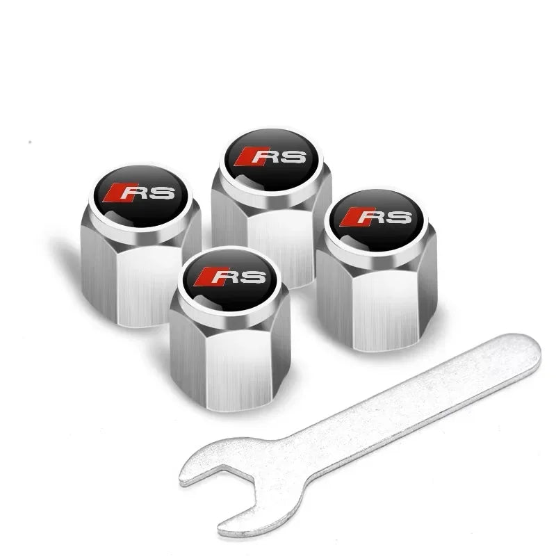 4Pcs Car Styling 3D Aluminum Metal Car Wheel Tire Air Valve Caps Cover For Audi A3 A4 b6 b8 b7 A6 A8 S Line S3 S4 S6 Q3 Q5 Q7 Q8 Soldes-ShopOnline