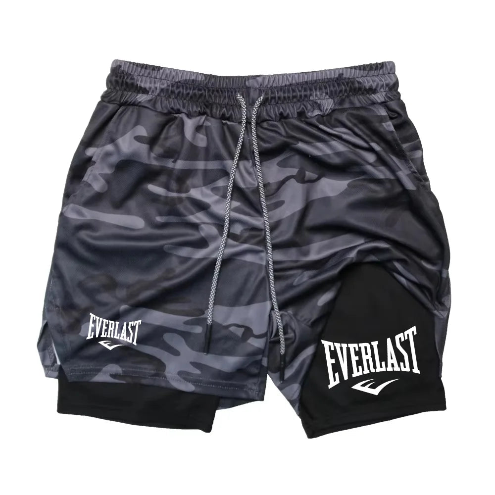 Men Running Shorts 2 In 1 Double-deck Sport Shorts  Gym Fitness Short Pants Training Jogging Bottom Men's Clothing RL0615 Soldes-ShopOnline