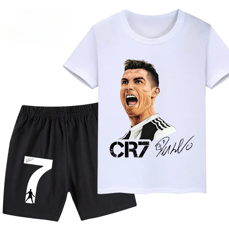 Ensemble Sport Enfant CR7 – T-Shirt + Short Été, 3-12 Ans Soldes-ShopOnline