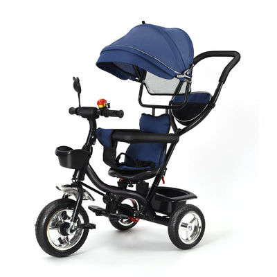Tricycle Évolutif Enfant 9 Mois-6 Ans - Barre Poussée Siège Rotatif 360° Sécurisé Soldes-ShopOnline
