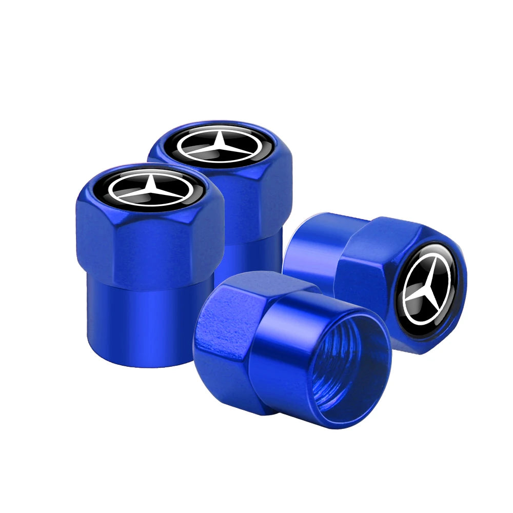 4Pcs Metal Car Wheel Tire Air Valve Caps Dust Cover For Mercedes benz A B C E G CLA GLK CLASS AMG W221 W212 W213 W205 W176 W177 Soldes-ShopOnline
