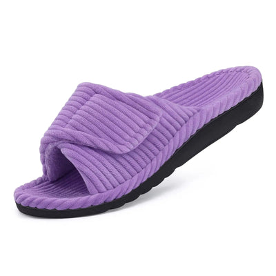 Crestar Orthopedic House Slippers For Women Fashion Spring Open Toe Corduroy Slides With Arch Support Female Soft Bedroom Shoes Soldes-ShopOnline