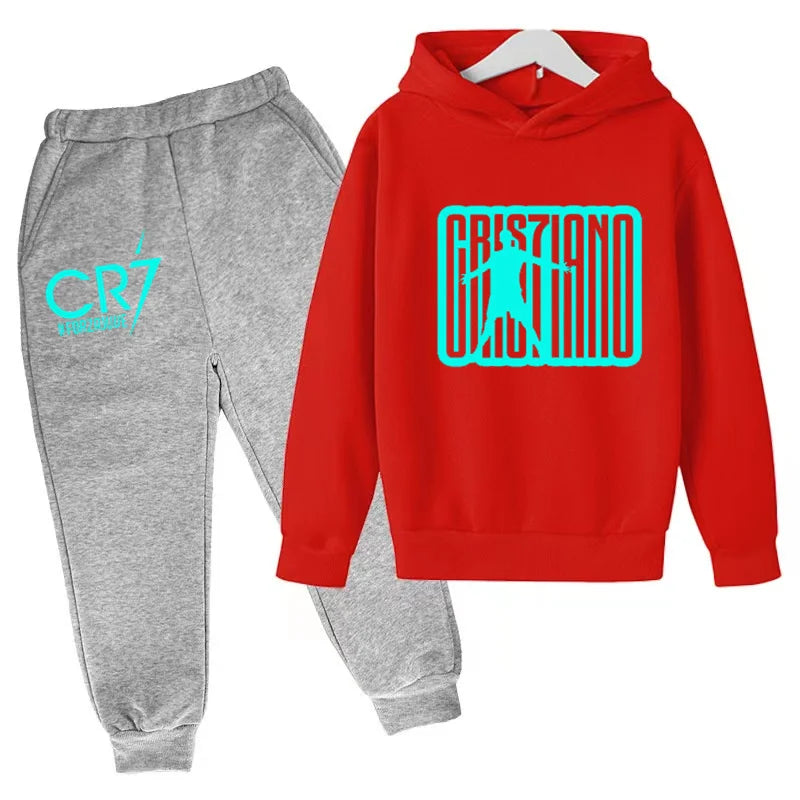 Ensemble Jogging Enfant CR7 – Hoodie Imprimé + Pantalon, 3-12 Ans Soldes-ShopOnline