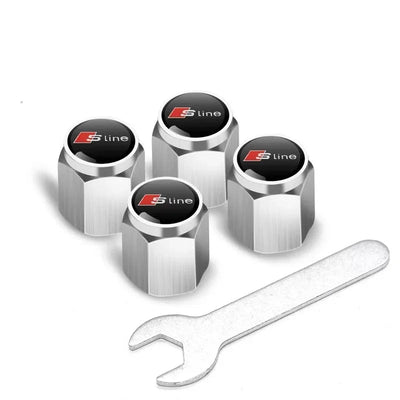 4Pcs Car Styling 3D Aluminum Metal Car Wheel Tire Air Valve Caps Cover For Audi A3 A4 b6 b8 b7 A6 A8 S Line S3 S4 S6 Q3 Q5 Q7 Q8 Soldes-ShopOnline