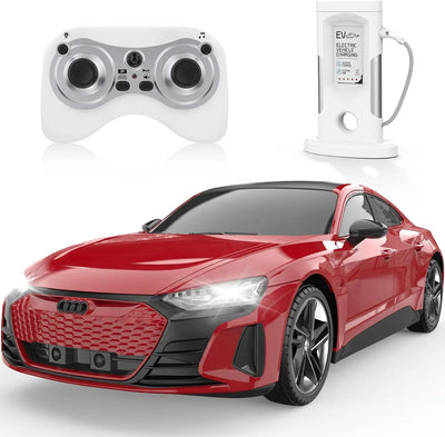 DOUBLE E Audi RS e-tron GT RC Car 1:16 Scale Model New Energy Remote Control Car Automatic Parking Led Lights & Sound Boys Gifts Soldes-ShopOnline