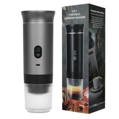 Portable Coffee Machine 3 in 1 Portable Capsule Coffee Makers For Home&Camping Wireless Espresso Digital Display Coffee Maker Soldes-ShopOnline