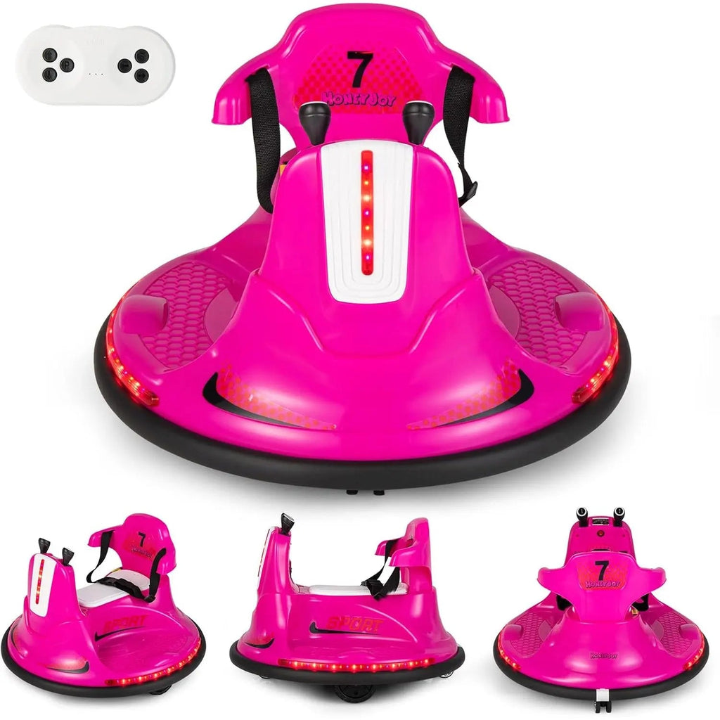 Voiture Tamponneuse Électrique Enfant GOFLAME 6V – Rotation 360°, Télécommande, LED, Bleue Soldes-ShopOnline