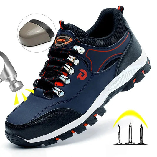 Chaussures de sécurité à bout en acier pour hommes Bottes de travail Chaussures de sécurité au travail résistantes aux crevisons Chaussures de travail de protection Chaussures pour hommes Baskets de sécuritée - Soldes-ShopOnline