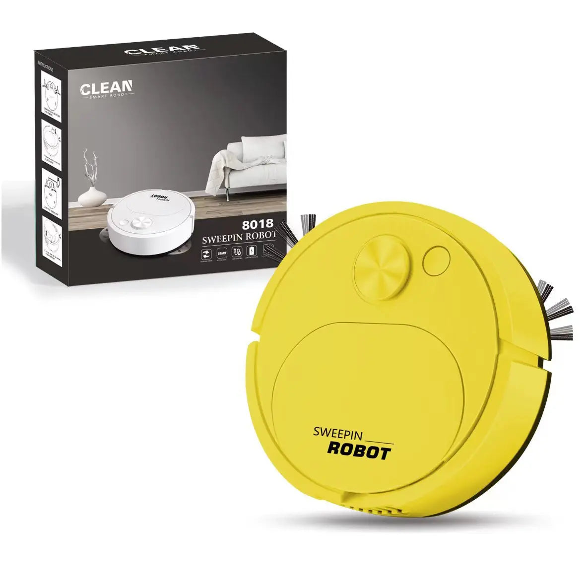Robot Aspirateur Mini Intelligent – Balayage, Aspiration & Lavage | Charge USB | Automatique | Idéal Appartement 70-90 m² Soldes-ShopOnline