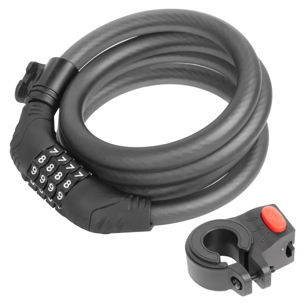 Electric scooter Cable Lock Anti-theft Safety Password for ninebot G30 for xiaomi M365 pro 1S F20 F30 F40 skateboard handle lock Soldes-ShopOnline