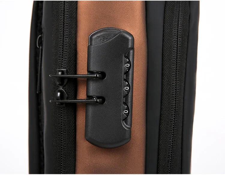 Sac Bandoulière Homme Anti-Vol – Cadenas Code, Port USB, Nylon, Voyage & Business Soldes-ShopOnline