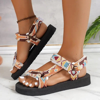 Chaussures plates d'été pour femmes Ensemble de corde de chanvre Sandales de plage en plein air Tout-match Pantoufles décontractées Grande taille Sandales pour femmes - Soldes-ShopOnline