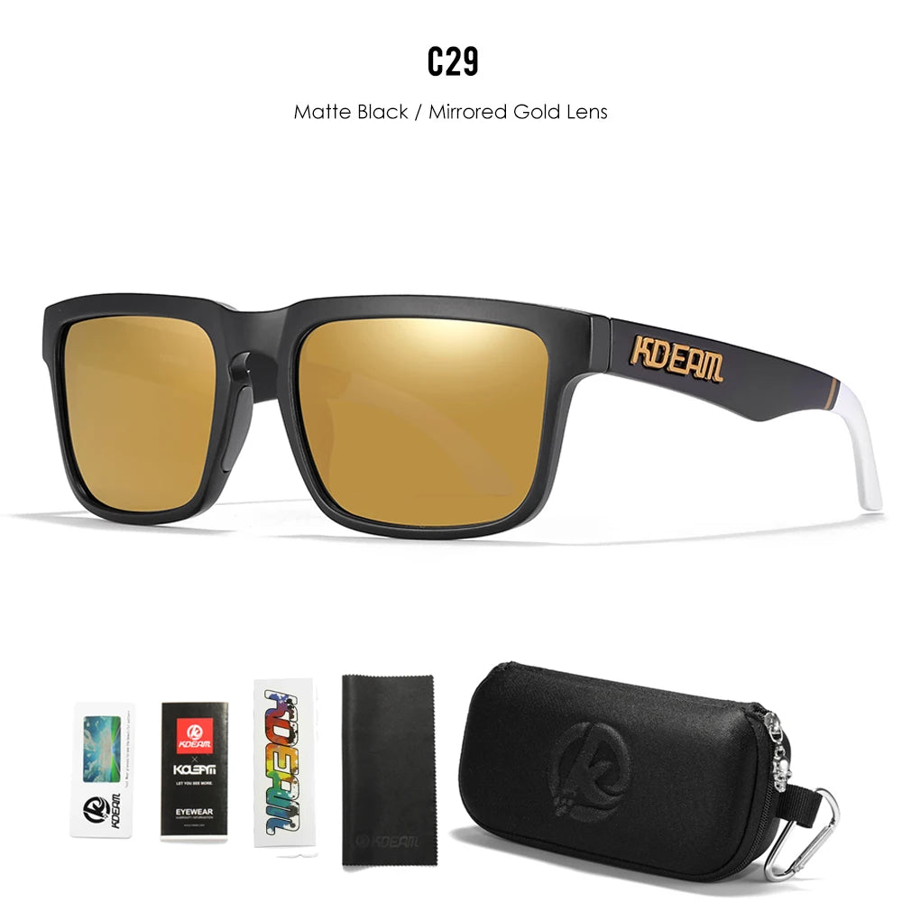 Lunettes de Soleil KDEAM KD332 Carrées Polarisées – UV400, Voyage, Unisexe + Étui Soldes-ShopOnline