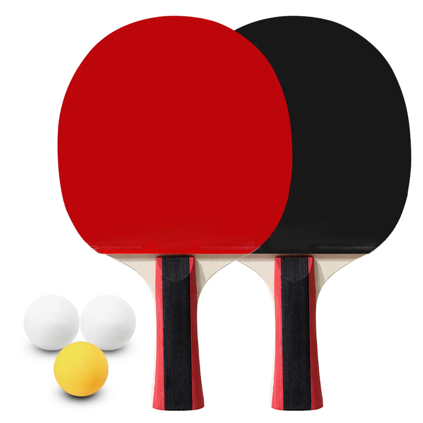 Set Ping-Pong Complet – 2 Raquettes + 3 Balles + Sac de Rangement, Bois & Caoutchouc Soldes-ShopOnline