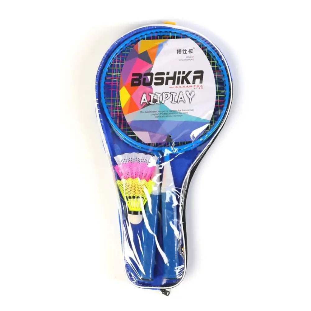 Children Lightweight Badminton Rackets Family Game Toy Iron Alloy Double Racquet Set with Carrying Bag Sports Equipment Soldes-ShopOnline