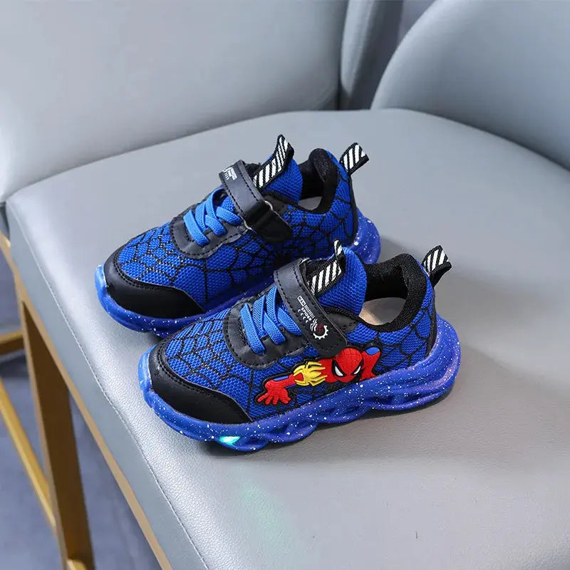 Disney LED Casual Sneakers Rouge Noir Pour Les Garçons De Printemps Spiderman Mesh Chaussures D’Extérieur Enfants Éclairés Chaussures Antidérapantes Taille 21-30 - Soldes-ShopOnline