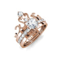 Daisini – Set Bague Couronne 2-en-1 Stackable Cristaux Autrichiens AAAA | Laiton Plaqué Or Rose, Mariage & Soirée Soldes-ShopOnline