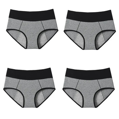 4Pcs Culottes pour femmes Taille haute Culottes menstruels étanches Élargie pour Fille/Femme Coton physiologique Plus Size Slips féminins à Prix Discount 4PCS - Soldes-ShopOnline