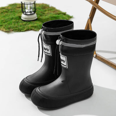 Unisex Kid's Solid Colour High Top Waterproof Rain Boots, Comfy Non Slip Durable Water Shoes For Boy's & Girl's Rainy Day Outdoo Soldes-ShopOnline