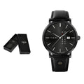 TOMI – Montre Quartz Homme Texturée Business | Bracelet Cuir, Jour & Calendrier, Verre Hardlex Soldes-ShopOnline