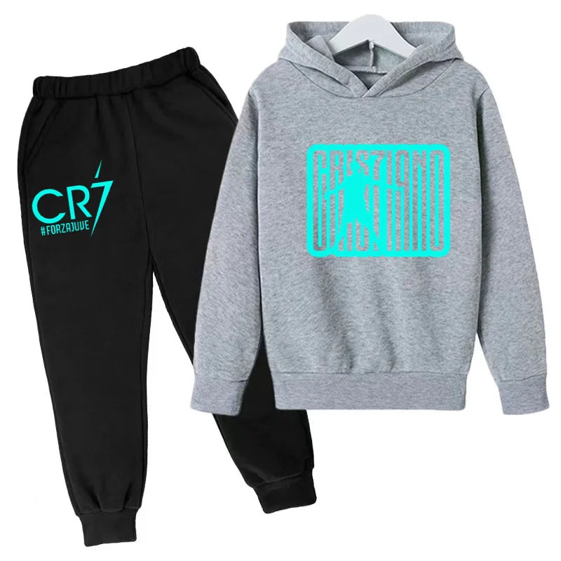 Ensemble Jogging Enfant CR7 – Hoodie Imprimé + Pantalon, 3-12 Ans Soldes-ShopOnline