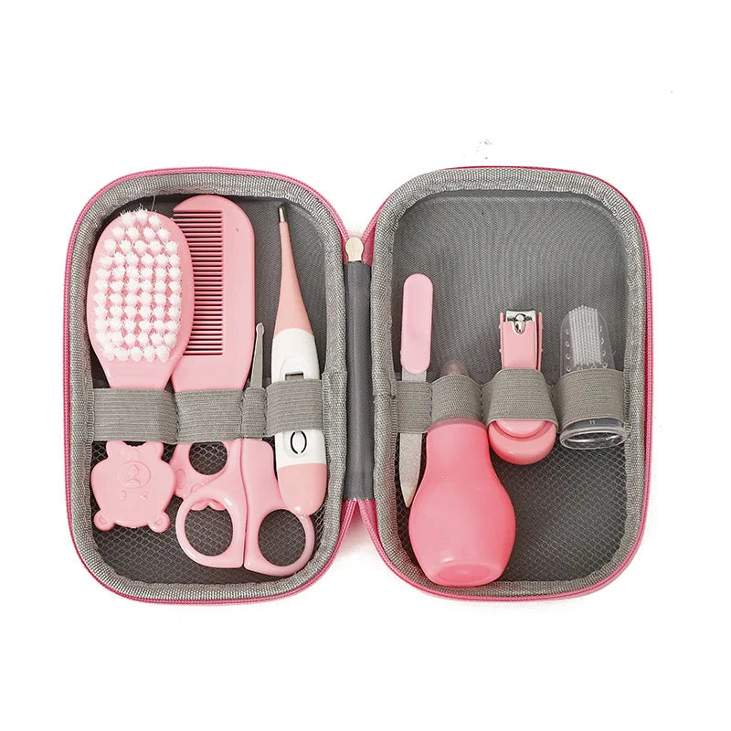 Kit Soin Bébé 8 Pièces – Coupe-Ongles, Peigne, Brosse, Thermomètre, Mouche-Bébé & Massage Soldes-ShopOnline