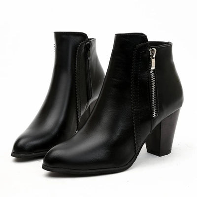 2024 new autumn ladies boot Coarse heeled outdoor nonslip shoe Retro Zipper Fashion Boots Comfort casual women's shoes Botas Soldes-ShopOnline