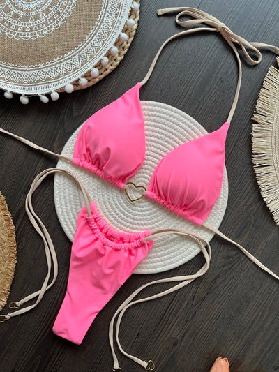 RUOTONSEPT Sexy Halter Solid color Bikini Set Women's Swimsuit Two-piece Triangle Thong Swimwear Bathing Suit Brazilian Biquinis Soldes-ShopOnline