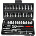 Coffret Outils 46 Pièces – Douilles 1/4", Clé à Cliquet, Tournevis | Auto, Maison, DIY – Mallette Rigide Incluse Soldes-ShopOnline