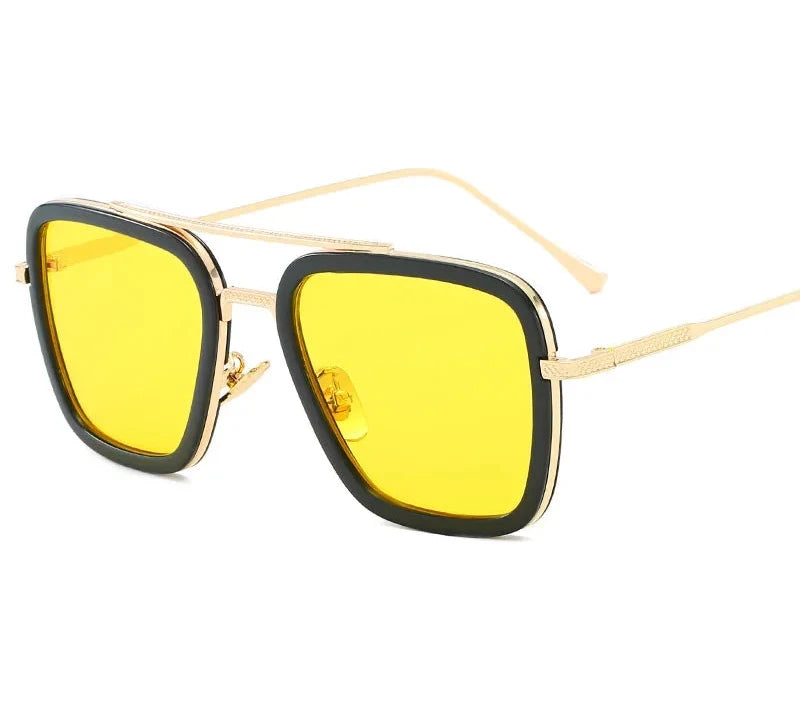 Sun Glasses Fashion Square frame Tony Stark Style Women Sunglasses Men Square Brand Design Sun Glasses Oculos Retro Male Iron Soldes-ShopOnline