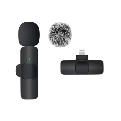 Basix Wireless Lavalier Microphone Audio Recording Mini Replaceable Windproof Wool Microphone for iPhone16 Shoot vlog YouTube Soldes-ShopOnline