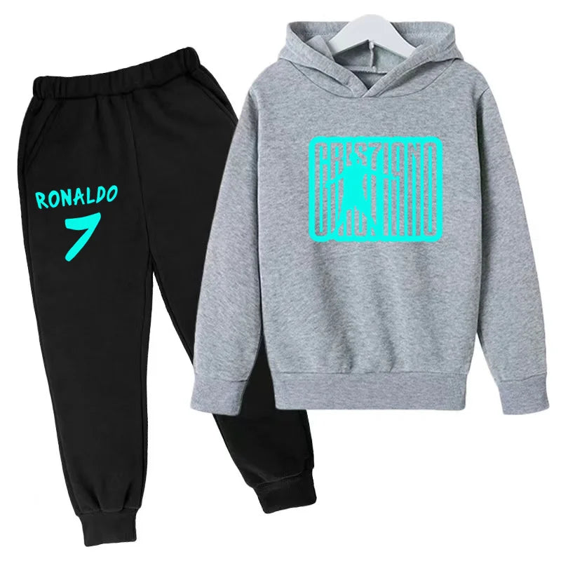 Ensemble Jogging Enfant CR7 – Hoodie Imprimé + Pantalon, 3-12 Ans Soldes-ShopOnline