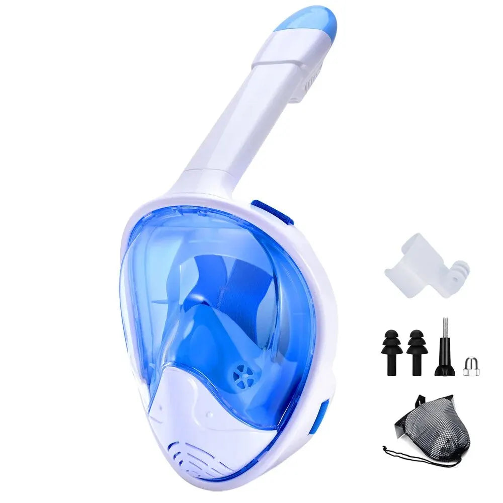 Masque Snorkeling Plein Visage Enfant & Adulte – Anti-Buée, Respiration Facile & Support Caméra Soldes-ShopOnline