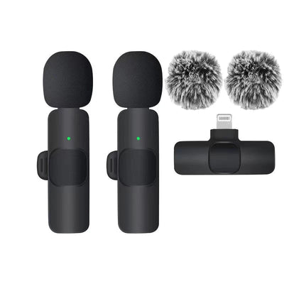 Basix Wireless Lavalier Microphone Audio Recording Mini Replaceable Windproof Wool Microphone for iPhone16 Shoot vlog YouTube Soldes-ShopOnline