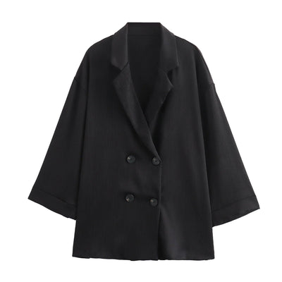 Autumn New Women's Clothing European And American Style Fashionable Wrinkled Suit Jacket Casual Pants Set Soldes-ShopOnline