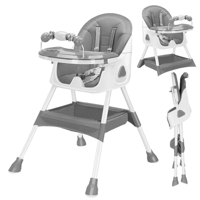 Foldable Baby High Chair 6 Months Plus, with Large Antislip Pad & ToyRack, Easy to Clean Feeding , E500 Soldes-ShopOnline