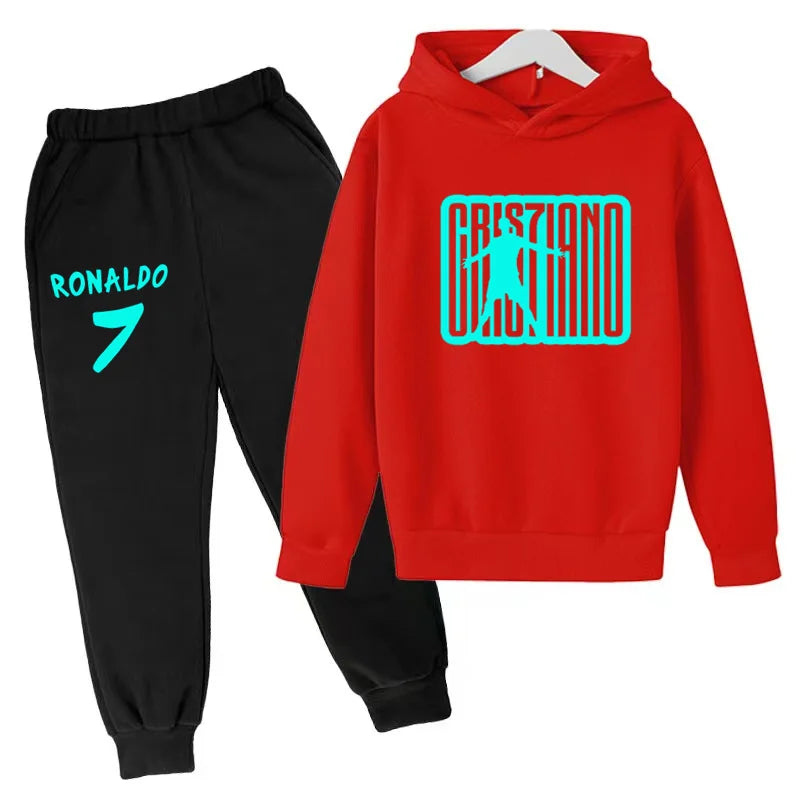 Ensemble Jogging Enfant CR7 – Hoodie Imprimé + Pantalon, 3-12 Ans Soldes-ShopOnline