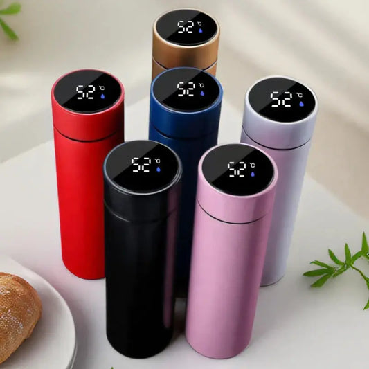 Bouteille thermos en acier inoxydable de 500 ml avec affichage numérique de la température LED Coupe de mesure de la température intelligente Flacon à vide pour Femme / Homme - Soldes-ShopOnline