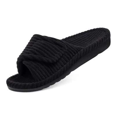 Crestar Orthopedic House Slippers For Women Fashion Spring Open Toe Corduroy Slides With Arch Support Female Soft Bedroom Shoes Soldes-ShopOnline