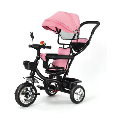 Tricycle Évolutif Enfant 9 Mois-6 Ans - Barre Poussée Siège Rotatif 360° Sécurisé Soldes-ShopOnline