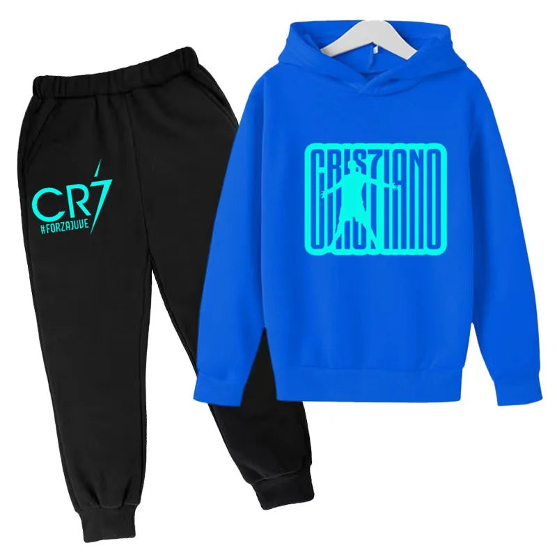 Ensemble Jogging Enfant CR7 – Hoodie Imprimé + Pantalon, 3-12 Ans Soldes-ShopOnline