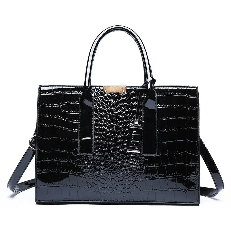 Sac à Main Femme Cuir PU Motif Crocodile – Grande Capacité, Vintage, Tote Bag Business Soldes-ShopOnline