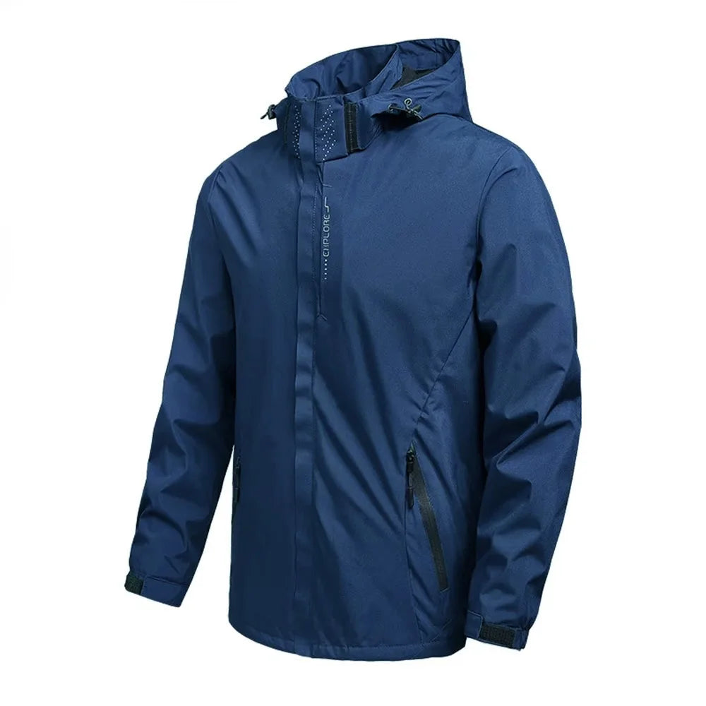 Men's Waterproof Rain Jacket Lightweight Outer Hooded Outdoor Raincoat Hiking Windproof Jacket Climbing Outdoor Jackets Soldes-ShopOnline