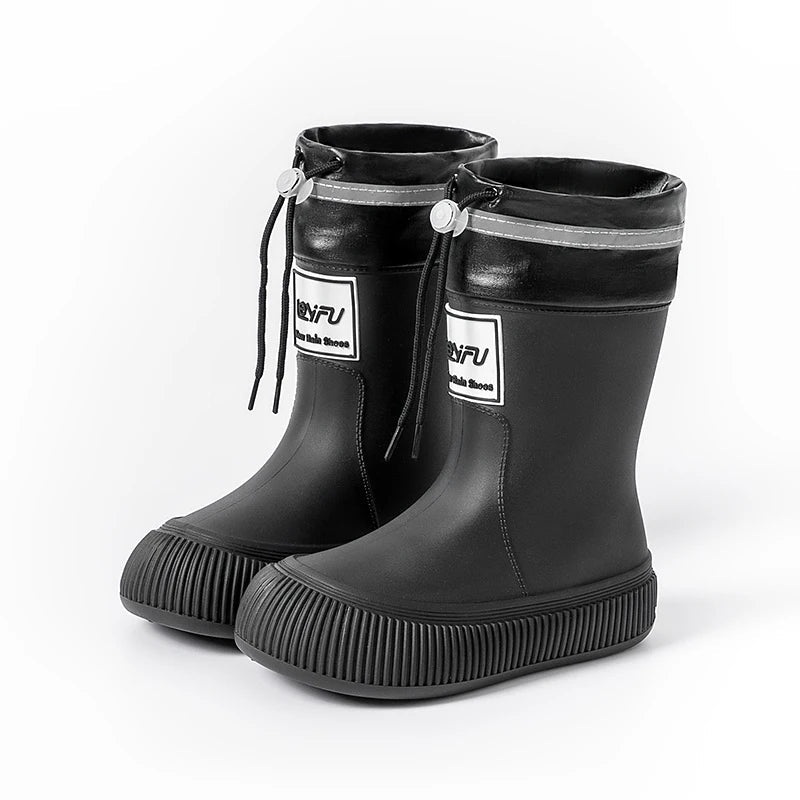Unisex Kid's Solid Colour High Top Waterproof Rain Boots, Comfy Non Slip Durable Water Shoes For Boy's & Girl's Rainy Day Outdoo Soldes-ShopOnline